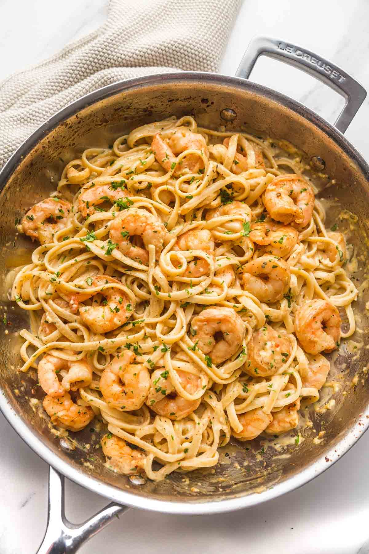 Garlic shrimp pasta from the Jungle Hunt Siargao menu