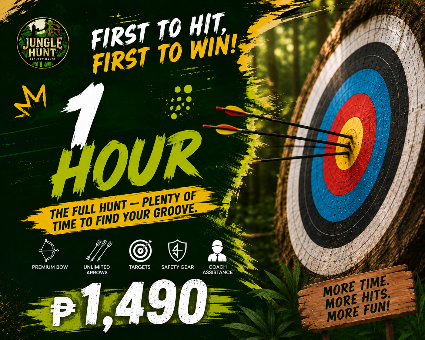 1-hour archery range session at Jungle Hunt Siargao