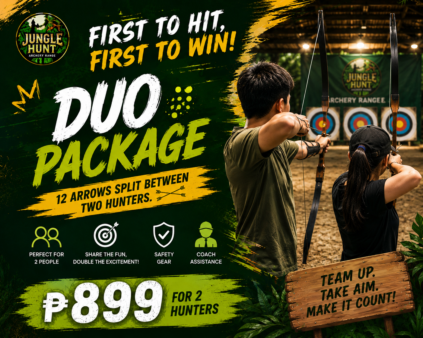 Duo archery package for two at Jungle Hunt Siargao